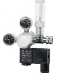 Dual Gauge Small CO2 Regulator With Solenoid & Bubble Counter