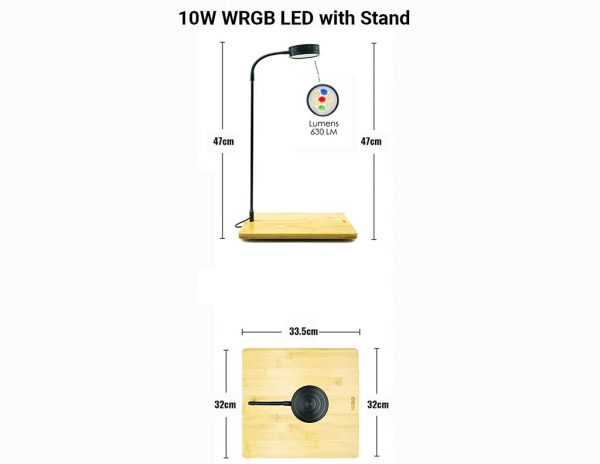 WRGB LED with Wooden Base - W and Lumens