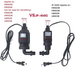 SunSun HW604B and HW603B Spare Pump Specifications