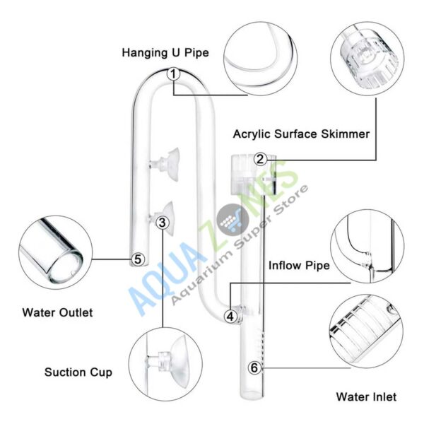 13mm Glass lily pipe with skimmer