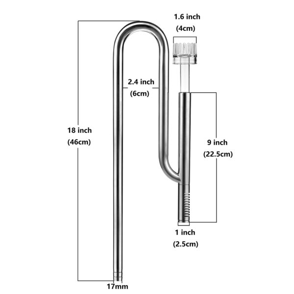 Mufan Stainless Steel Lily Pipe with Skimmer 17mm Dimension