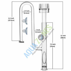 Glass Lily Pipe with Surface Skimmer 19mm