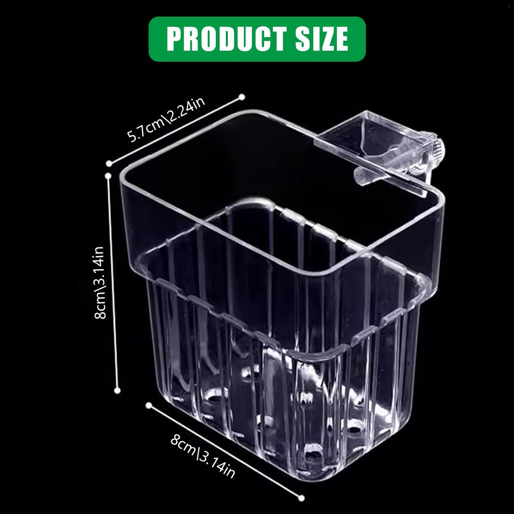 Qpets® Wall Mounted Aquarium Plant Holder Aquarium Stand Plant Holder Cup Pot Acrylic Plant Basket for Glass Aquarium Fish Tank with Screw Fixed Draining Holes 8 8 5.7CM