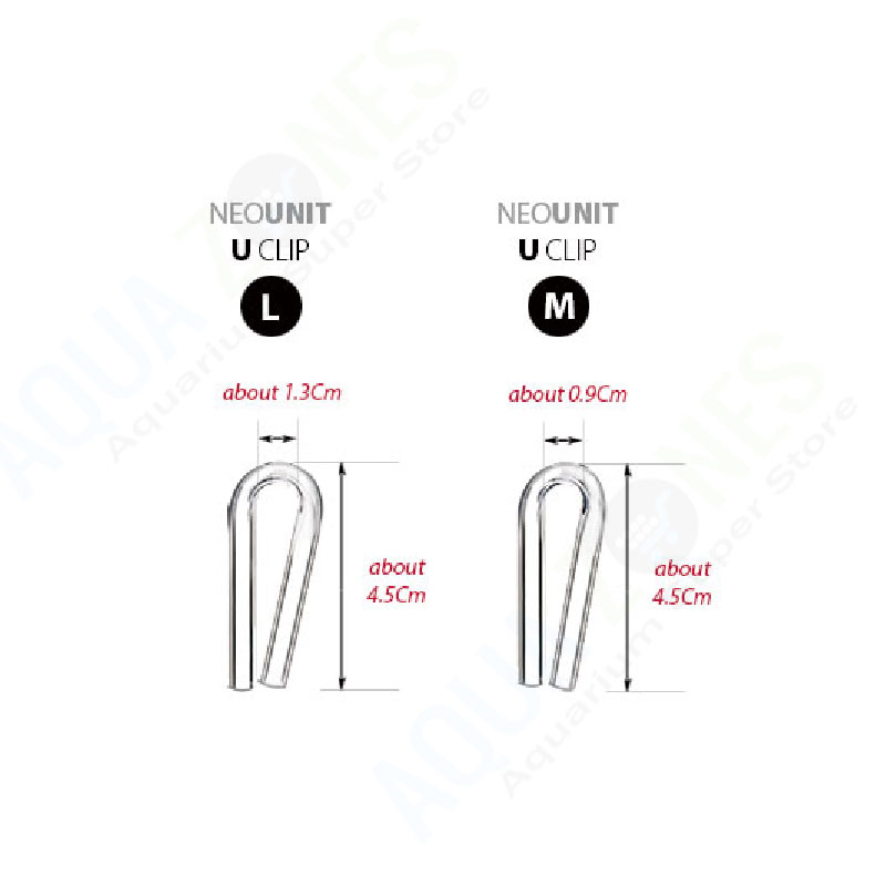 Aquario Neo Unit U Clip for CO2 | 2 Pcs 2 Aquario Neo Unit U Clip M and L